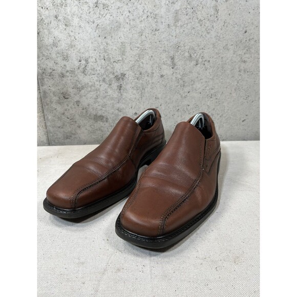 ECCO SHOCK POINT Men’s Size EU44B/US10-10.5 Brown Leather Loafers Slip On 051504 - Picture 1 of 12